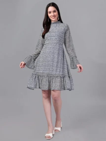 DRESSES FOR WOMEN WESTERN WEAR NAVY BLUE DRESS